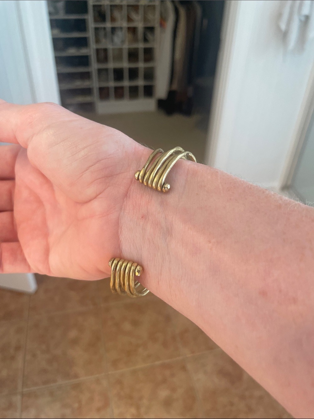 Stella & Dot Gold Triple Bangle Bracelet - Picture 4 of 7